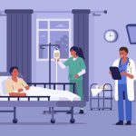 Doctors attend to a patient in hospital